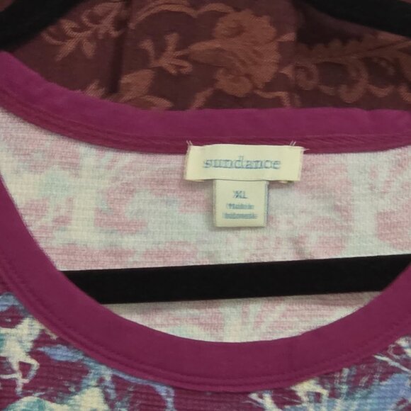 Sundance Purple Blue Horses Long Sleeve Thermal Woman's Top XL - Picture 3 of 5